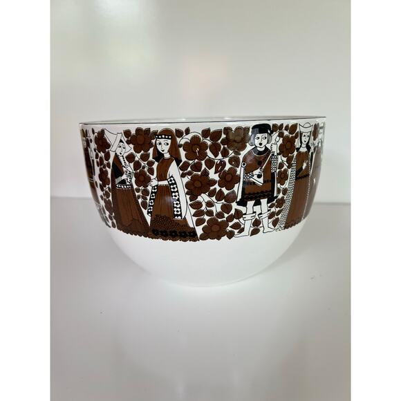 Kaj Franck for Finel Arabia Scandinavian White Brown Enamel Bowl JL - Picture 2 of 8
